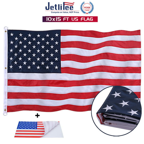 Sewn Stripes Brass Grommets 3'x 5' FT American Flag Stars U.S.A U.S